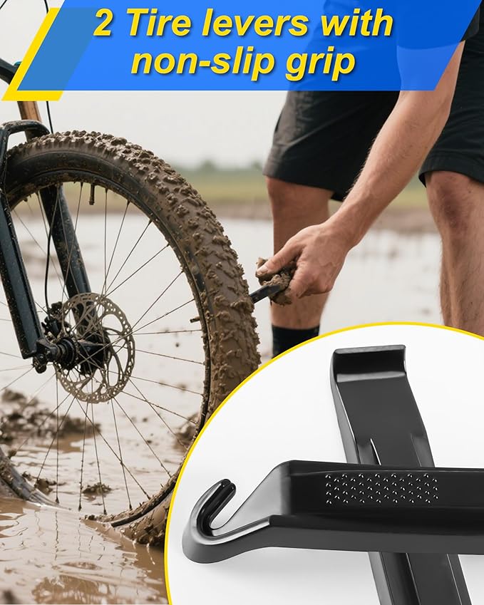 Bike Tire Repair Kit, Bicycle Inner Tube Patch Kit – Portable Case for Bicycle, Motorcycle & Inflatable Tubes