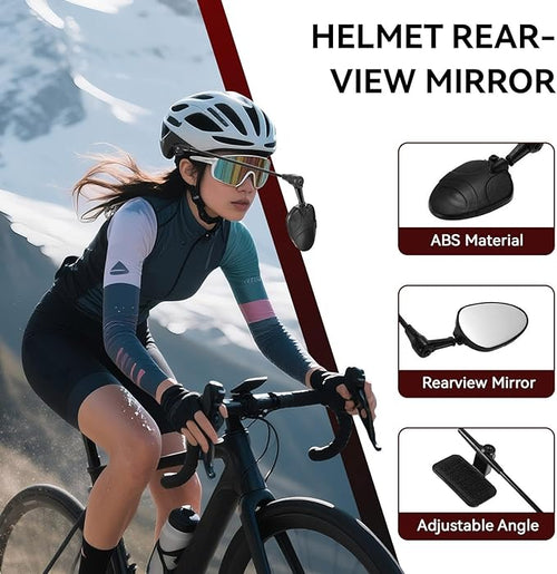 2 PCS Bike Helmet Mirror, Adjustable Handlebar View Mirror Lightweight Cycling Rear View Mountain Road Bike Helmet Rearview for Cycling