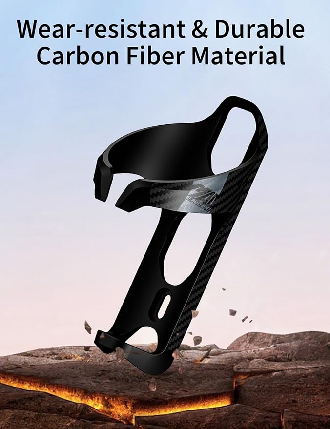 ENLEE for Bottles Diameter: 66-72mm Bike Water Bottle Cage, Lightweight Carbon Bicycle Bottle Cage, Grey Water Bottle Cage for Mountain/Road Bike with Screws Tool