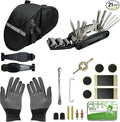 21-PC Bike Repair Kit with Saddle Bag | Portable Emergency Bike Fix Kit for Road & Mountain Bikes | Includes Tire Levers, Patches & Gloves | Perfect for Commuting, Travel & Trail Riding