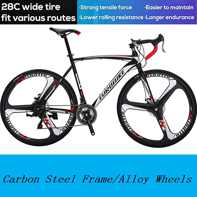 EUROBIKE Road Bike TSM XC550 Bike 21 Speed Dual Disc Brake 54CM 3-Spoke Wheels Bicycle……