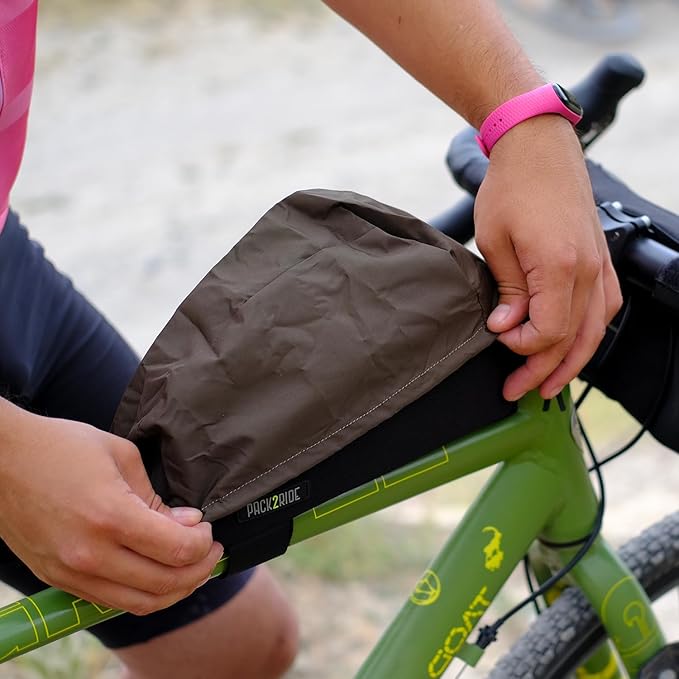Onedrop Bike Frame Bag - Water Resistant Top Tube Bike Bag with Durable Cordura Fabric, Front Bicycle Storage & Bikepacking Pouch, Cycling Accessories for Biking Travel (Black)