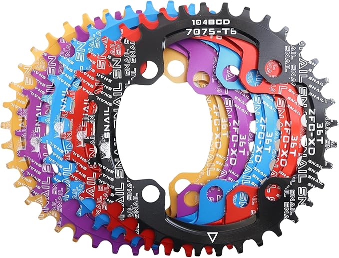 DJC Bike Chainring 104BCD Round/Oval 30t 32t 34t 36t 38t 40t 42t 44t 46t 48t 50t 52t Tooth Narrow Wide 7/8/9/10/11/12 Speed Ultralight MTB Mountain Bike 104 BCD Chainwheel
