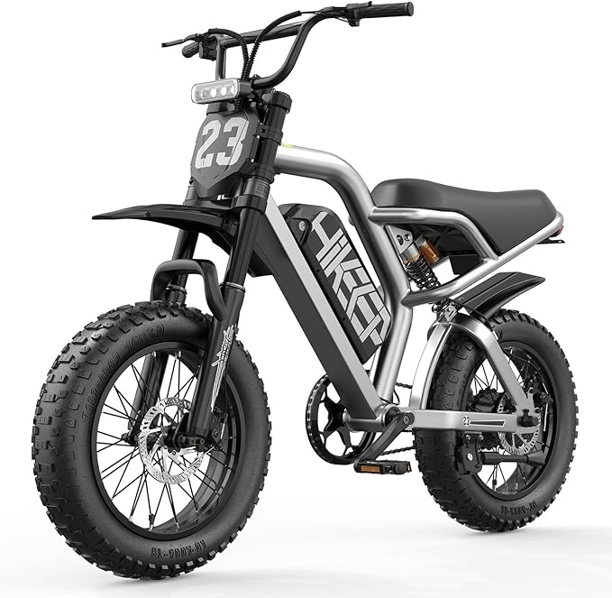 Electric Dirt Bike for Adults - Peak 1500W/3000W Electric Bikes, 48V/52V 15.6Ah/25Ah/40Ah, 50-100 Mile Range(PAS Mode), 16/20 Inch All-Terrain Fat Tire Motorcycle