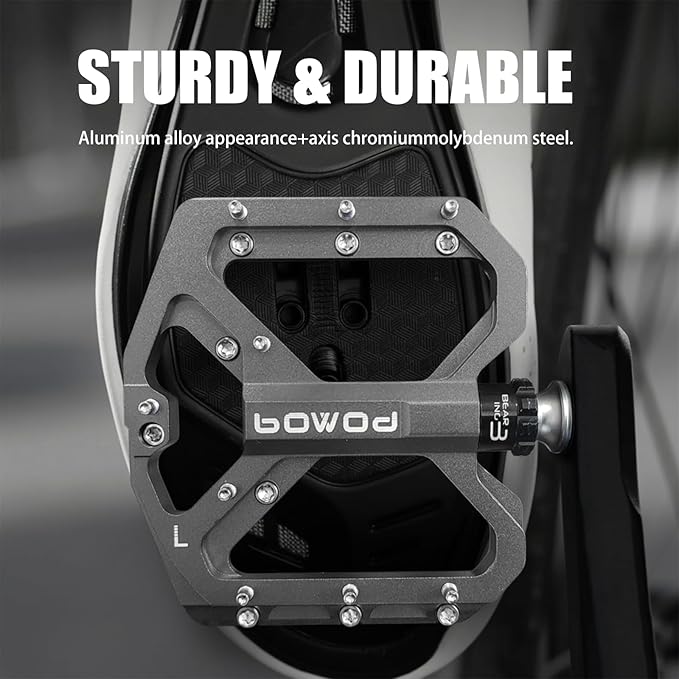 Bike Pedals 9/16" Lightweight Non-Slip Bicycle Platform Pedals - Fits Most Adult Bikes & Mountain Bikes &MTB, Road Bikes and Slip-Resistant Design