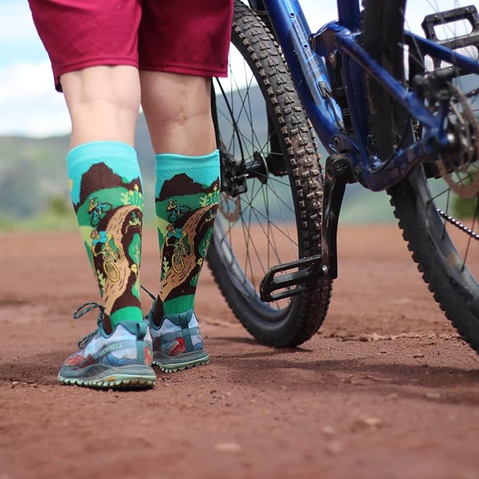 Lavley Bike Socks - Gifts for cyclists and mountain bikers - Fun holiday or birthday gift - Great stocking stuffer