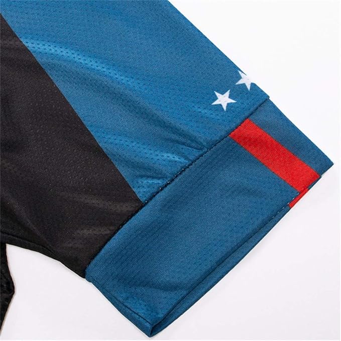 JPOJPO USA Cycling Jersey Men Short Sleeve Bike Shirts Biking Jersey Summer American Bicycle Tops with 3 Pockets Reflective