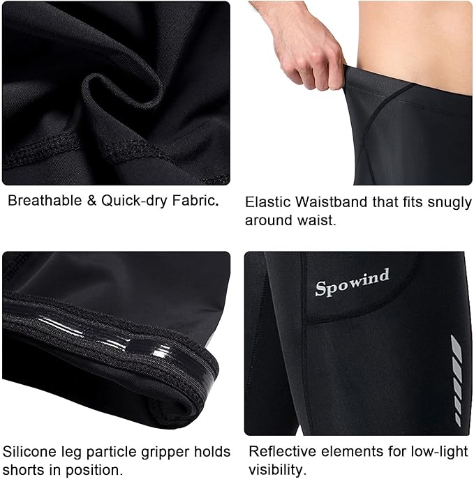 Men's Cycling Shorts Padded Biking Cycle Clothes Bike Riding Pants Bicycle Mountain Bike Tights UPF 50+