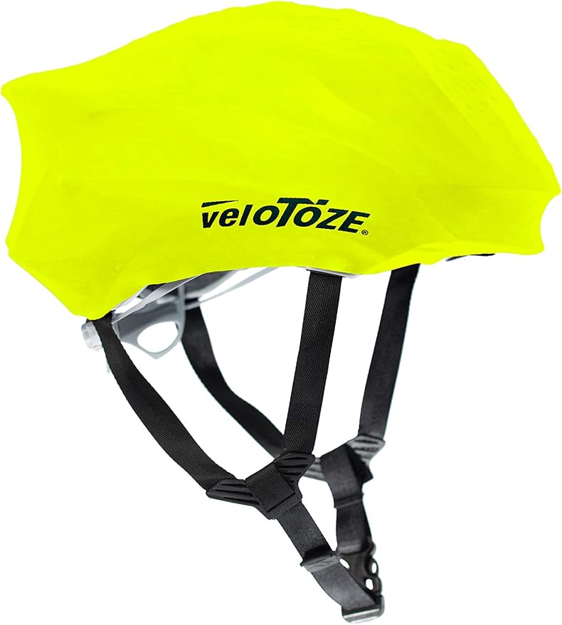 veloToze Cycling Helmet Cover, fits Most Bike Helmets - Keeps Wind, rain and Sun Away from Head; Bright Colors for Visibility
