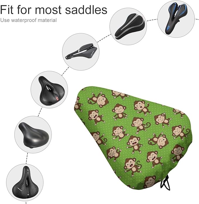 Adjustable Exercise Bike Seat Cover, Soft Cushion Indoor Outdoor Dust Resistant Protection