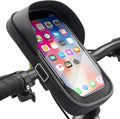 Bike Phone Handlebar Bag Holder Bike Phone Holder Waterproof Bike Bag with Sun-Visor Rain Cover, TPU Touch Screen, Handlebar Mount Bicycle Phone Front Frame Bag Bike Phone Mount for Bike