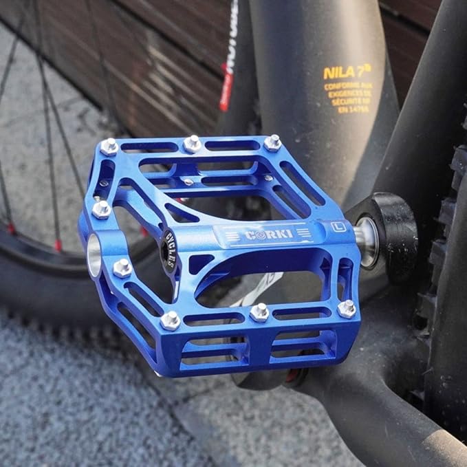 Corki Cycles TOPO Titanium Flat Platform Mountain Bike Pedals - 9/16”