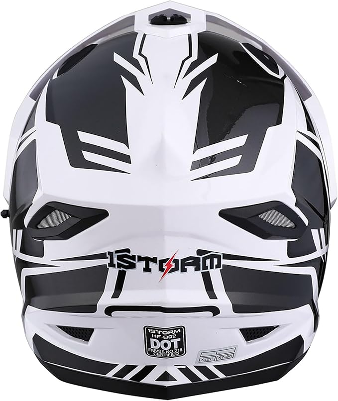 1Storm Youth Kids Dual Sport Dual Visor Motorcycle Motocross Off Road Full Face Helmet Matt Black