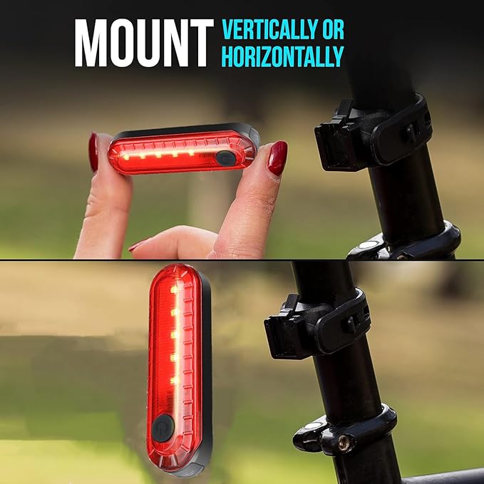 Bike Tail Light, Bicycle Rear Lights USB-C Rechargeable LED Cycling Safety Flashlight with 4 Light Mode for Road Mountain Night Riding & Adults Men Women