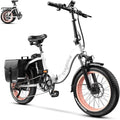 Folding Electric Bike for Adults with Peak 1000W Motor, 48V 20AH Battery up to 30MPH 80 Miles, 20" Fat Tire All Terrain Ebike, Front Suspension 7-Speed Commuter E Bike, Step-Thru, UL Certified