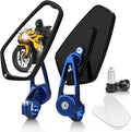 MICTUNING CNC Motorcycle Mirrors - 7/8" (22mm) Bar End Rear View Mirrors Compatible with Most Honda Grom, Yamaha, Kawasaki, Ducati, Suzuki and More - Blue