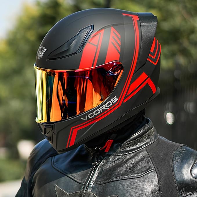 VCOROS Motorcycle Full Face Helmet for Unisex-Adults DOT Approved WS-609 Motorbike Street Bike Racing Helmets