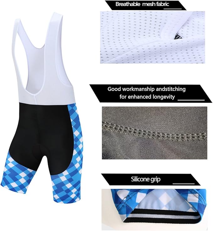 Coconut Ropamo CR Men's Cycling Jersey Set Road Bike Jersey Zipper Pocket Bib Shorts with 4D Padded Cycling Clothing Set