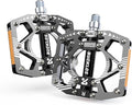 BUCKLOS MTB Bike Flat Pedals with Reflectors,Large Platform Mountain Non Slip CNC Aluminum Alloy Bicycle Pedals Sealed Bearing 9/16" Adult