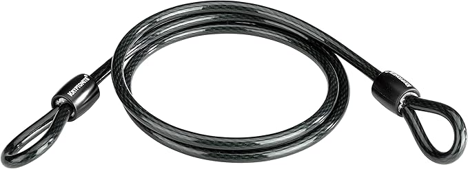 Kryptonite Bike U-Lock with Braided Steel Cable, High Security Anti-Theft Bicycle U Lock, 12mm Shackle and 8mm x4ft Length Security Cable with Keys for Scooter Road Mountain Bikes