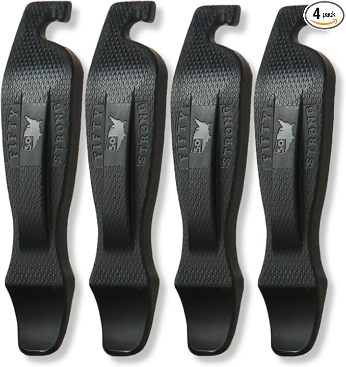 Bike Tire Levers — Set of 4 Ultra-Strong Bicycle Tire Removal Tools | Ergonomic Easy-Grip, Interlocking Design | Road, MTB, Gravel & BMX Flat Repair Kit | Made in USA