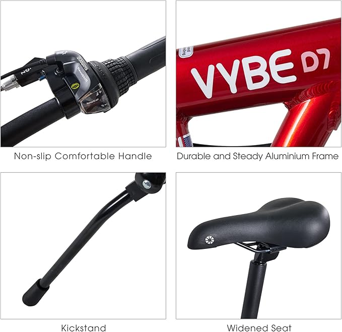 Dahon VYBE D7 Folding Bike, Lightweight Aluminum Frame; 7-Speed Shimano Gears; 20” Foldable Bicycle for Adults