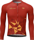 Santic Cycling Jersey Men's Long Sleeve Bike Reflective Full Zip Bicycle Shirts with Pockets