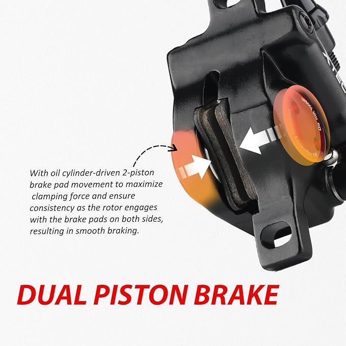 ZOOM Hydraulic Disc Brake Calipers: HB-100 MTB Bike Disc Brakes Front & Rear Caliper Set for Mountain, Road Bicycle and E-Bike
