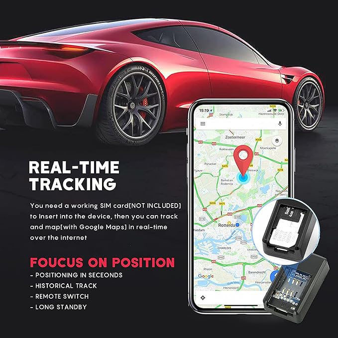 GPS Tracker for Vehicles, Mini Magnetic GPS Real time Car Locator, Full USA Coverage, No Monthly Fee, Long Standby GSM SIM GPS Tracker for Vehicle/Car/Person 2025 Model