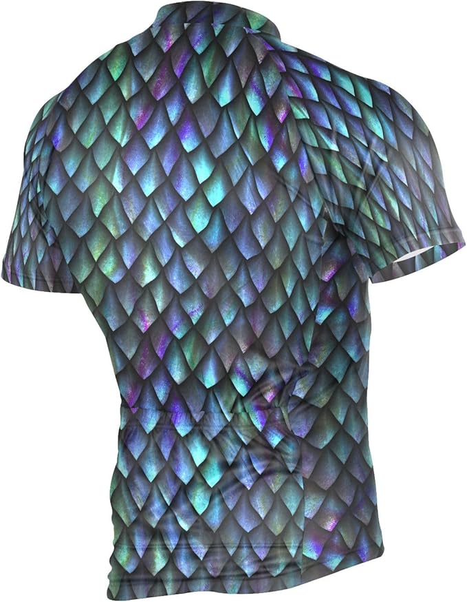 Men's Cycling Bike Jersey Short Sleeve Moisture Wicking, Breathable, Quick Dry Biking Shirt with 3 Rear Pockets