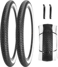 SIMEIQI 26x2.35 20x2.35 Inch Cruiser Beach Bike Tire Black White Wall or Brown Cream Wall Folding Replacement Bicycle Tire for Hybrid City Commuter Trail