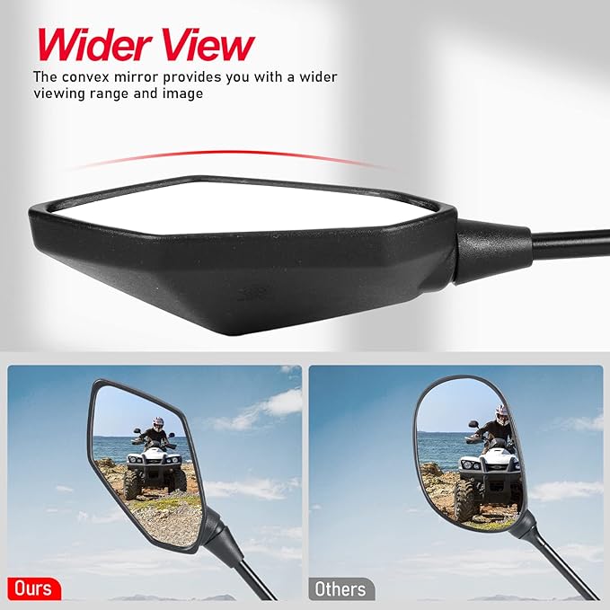 Motorcycle Mirrors, OFIG ATV Mirrors with 7/8" Handlebar Mount Compatible with Motorcycle Scooter Moped ATV Snowmobile Polaris Sportsman Dirt Bike Cruiser Chopper