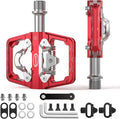 CXWXC Mountain Bike Pedals Compatible with Shimano SPD Cleats - Dual Sided Plat & Clip Pedal, 9/16” Bicycle Platform and Clipless Pedals for Road, MTB, and Hybrid Bikes