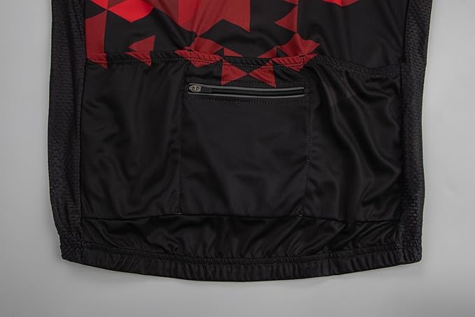 GCRFL Men's Cycling Jersey Short Sleeve Biking Shirt with 3 Rear Pockets + Zipper Pocket Breathable Quick Dry Bicycle Jersey