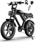 MOVCAN V30 Series Electric Bike for Adults, 3000W/1500W/1000W Motor, 20" Fat Tire Ebike, 37.5MPH/32MPH/28MPH, 120/70Miles, 48V 40Ah/31.2/15.6Ah Dual Battery Motorcycle Ebike for Commuting/Off-roading