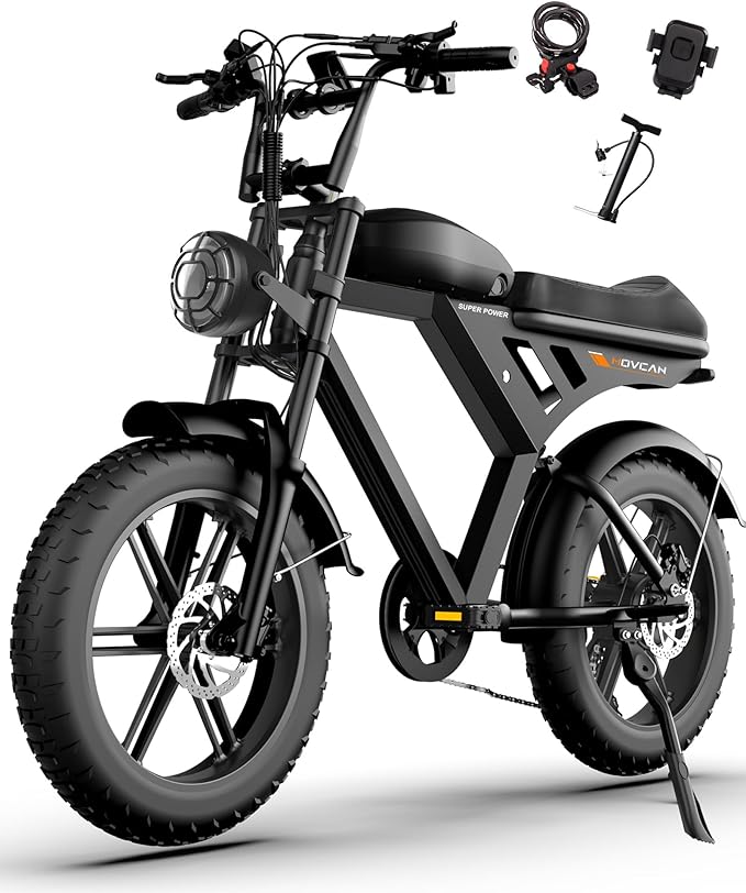 MOVCAN V30 Series Electric Bike for Adults, 3000W/1500W/1000W Motor, 20" Fat Tire Ebike, 37.5MPH/32MPH/28MPH, 120/70Miles, 48V 40Ah/31.2/15.6Ah Dual Battery Motorcycle Ebike for Commuting/Off-roading