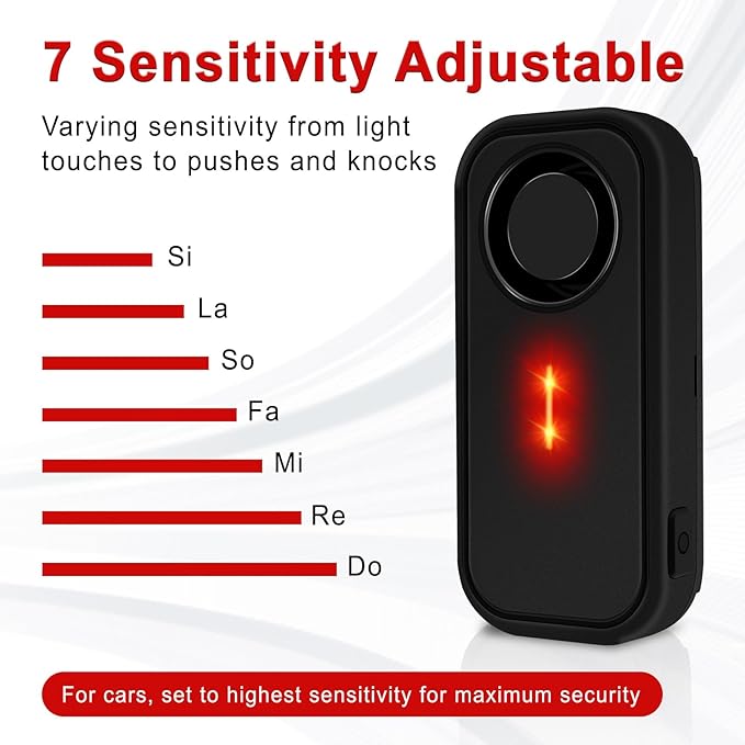 Bike Alarm System Anti Theft, 113dB Bike Alarm, Motion Alarms for E-Bike Motorcycle Scooter Bicycle Security Alert Vibration Warning Interior Safety Red LED Light IP66 Waterproof