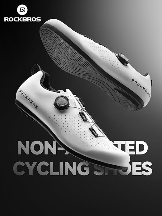 ROCKBROS Cycling Shoes Flat-Pedal(Non-Lock) CR4: Breathable Perforations, Non-Slip Sole, Clipless Outdoors Shoes for Road & Mountain Biking
