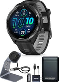 Garmin Forerunner 965 Advanced GPS Multisport Touchscreen Smartwatch, Black | Heart Rate Monitor, Training Stats, On-Device Workouts, Up to 13 Day Battery Life with Signature Series Power Bundle