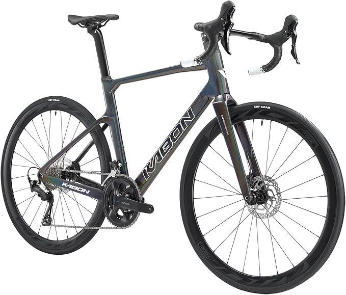KABON Full Carbon Road Bike,Lightweight 700C Racing Bicycle with 105 R7120 24S Shift Groupset and Hydraulic Disc Brake Bike with Carbon Wheels for Adult