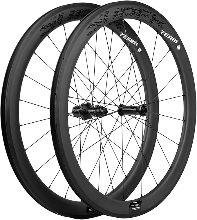 Superteam Carbon Wheelset 700c Rim V Brake 50mm Depth 25mm Width Road Bike Wheels Matte Finish, Tubeless Ready Support for 8-12 Speed Clincher & Tubeless