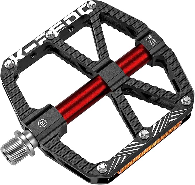 MTB Mountain Bike Pedal Platform Flat Bicycle Pedals Aluminum Alloy Non-Slip 9/16" Metal Bike Pedals with 3 Bearings for Road, BMX