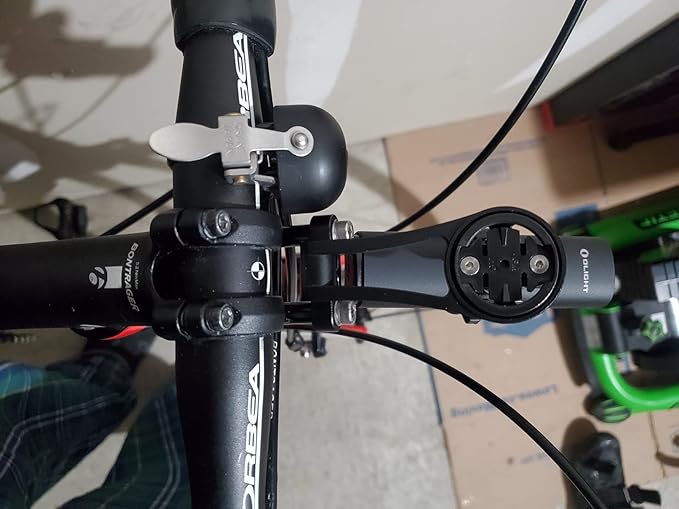 corki Cycles Adjustable Angle Out Front Stem Mounted Cycle Computer Bike Mount Compatible with Garmin Wahoo Bryton Cateye