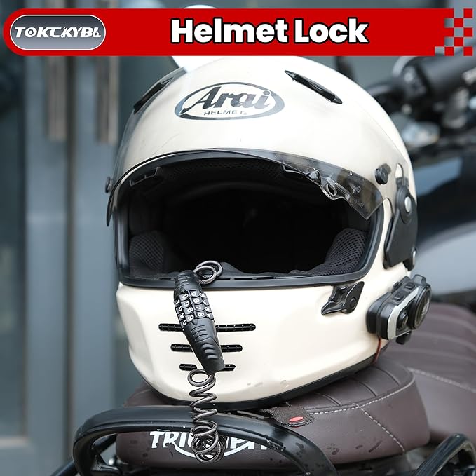 Motorcycle Lock, Heavy Duty Anti Theft Helmet, Brake and Handlebar Lock, Universal for Motorcycles, ATVs, Dirt Bikes, Mopeds，Scooters, Black