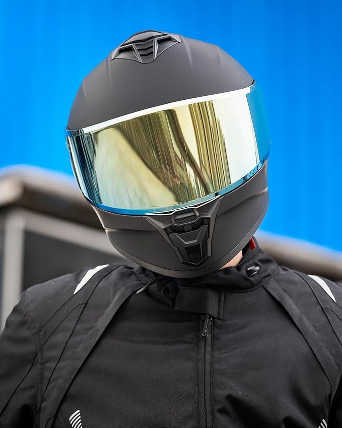 Motorcycle Helmets for Adult Men Women, Full Face Lightweight Street Bike Racing DOT Helmet with Extra Clear Visor Model AU-T801