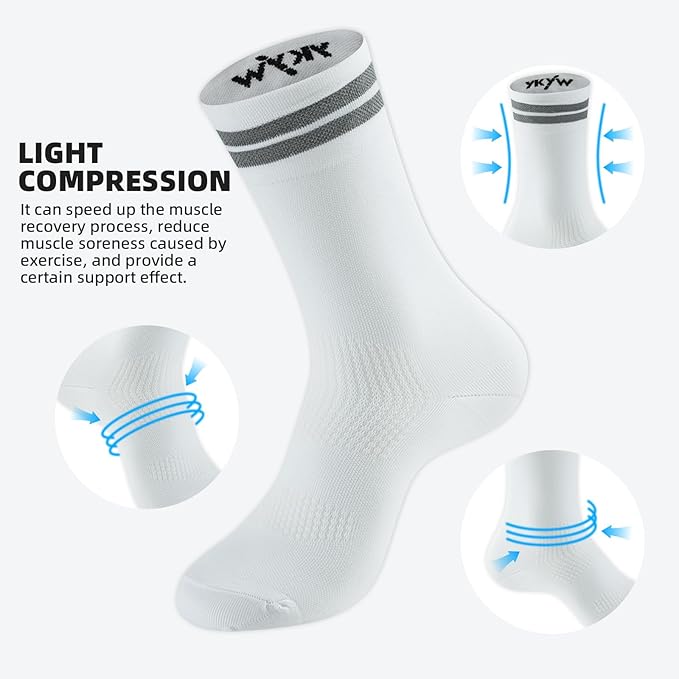 YKYWBIKE Cycling Socks for Men Women-Athletic Crew Bike Socks,Compression Biking Socks for Men Cycling,MTB Riding Socks