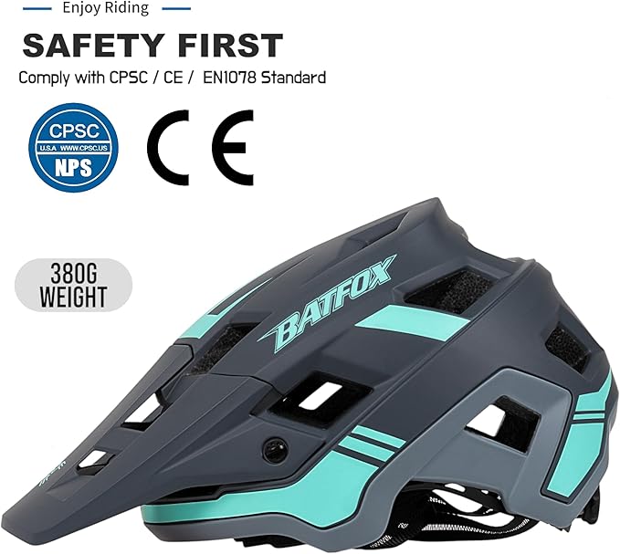 BATFOX Bike Helmet,Mountain Bike Helmet Helmets for Men Women Adults Youth