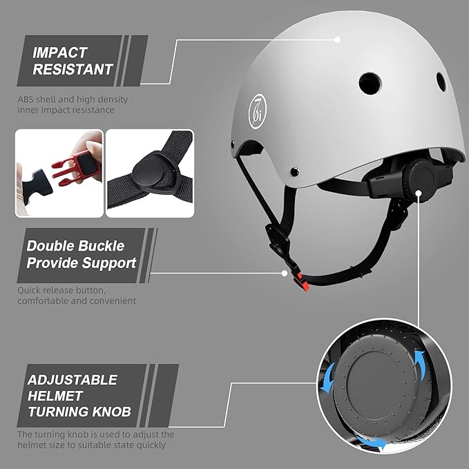 67i Bike Helmet Skateboard Helmet for Adult Cycling Bicycle Scooter Helmets for Men Women Adjustable for Multi-Sport Bicycle Scooter Inline Cycling Skateboarding