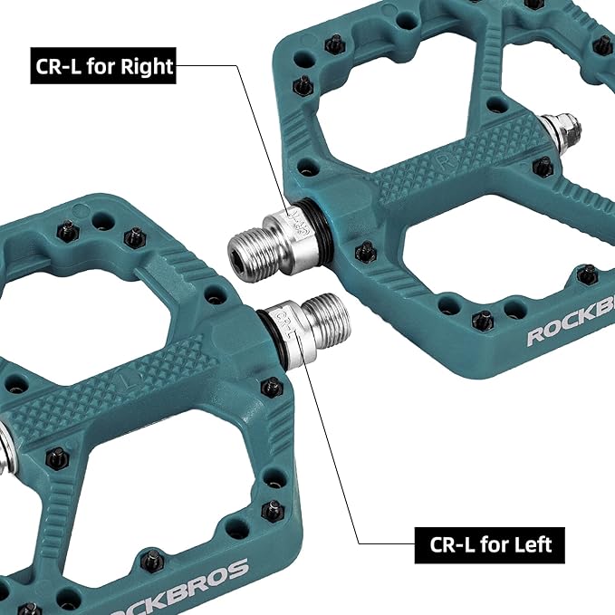 ROCKBROS Mountain Bike Pedals Flat MTB Pedals Nylon Fiber Bicycle Platform Pedals for Road Mountain BMX MTB Bikes