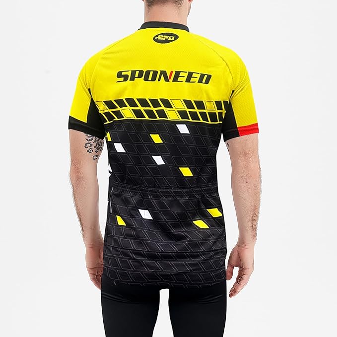 Men Bike Jersey Short Sleeve Road Cycling Shirts Biking Tops Moisture Wicking